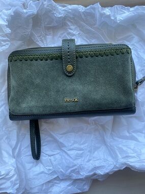 The Sak Iris suede and leather wallet crossbody clutch